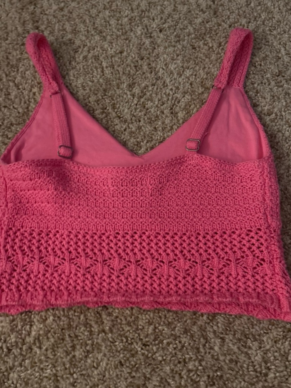Hollister Pink Crochet Tank Top